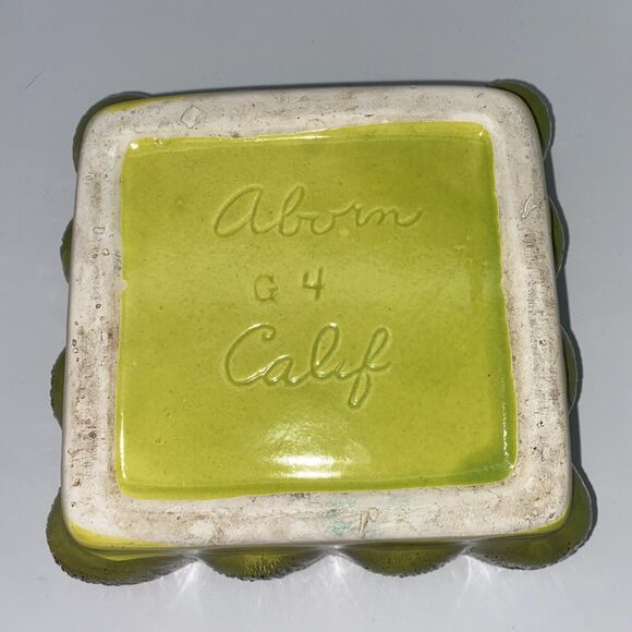 MCM California Pottery Aborn G4 5.5” Green Shallow Planter/Trinket Dish/ Tray - Picture 8 of 9